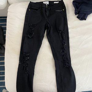 Black Frame Ripped Skinny Jeans Size 27